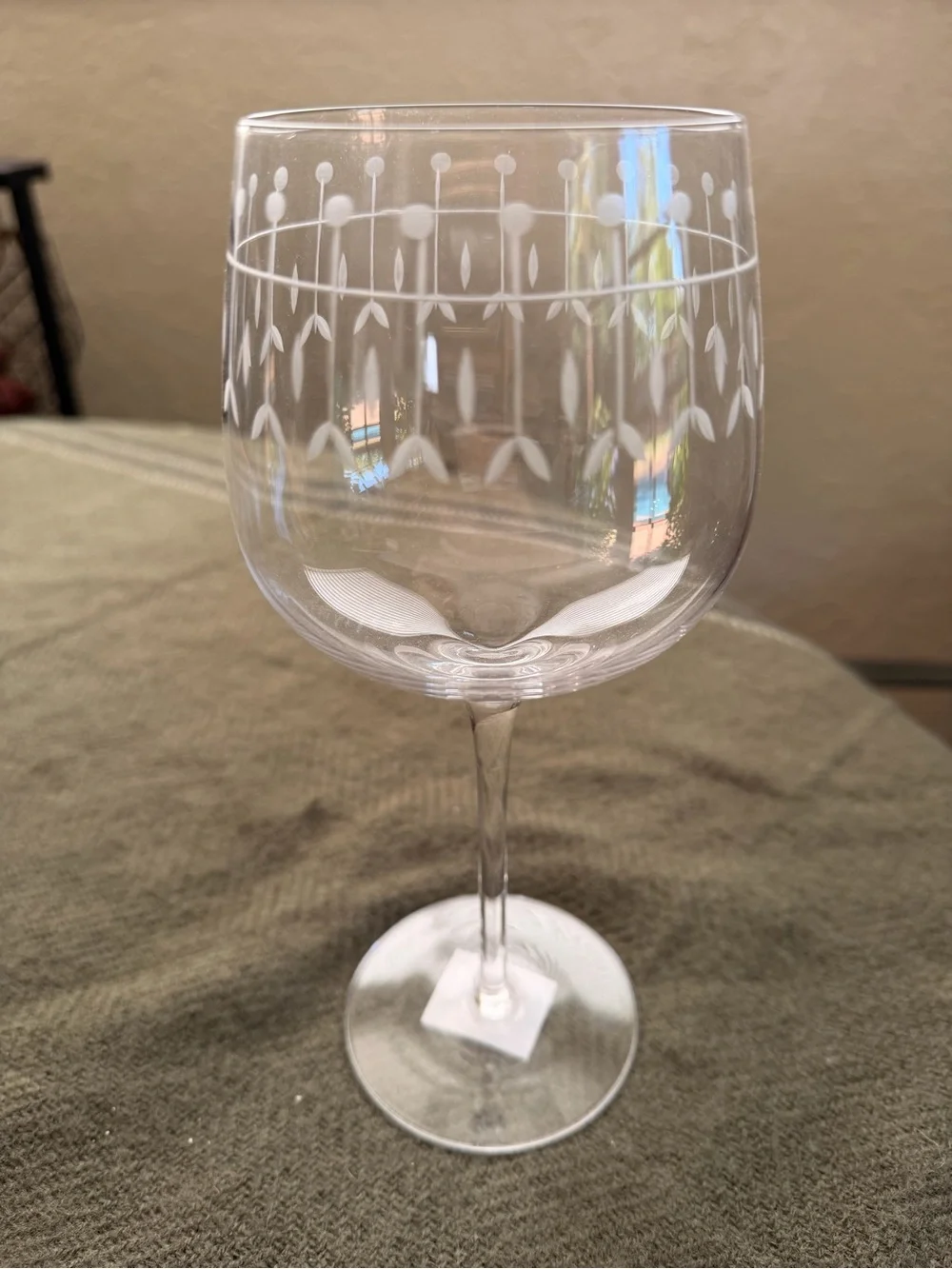 Art Nouveau Etched Wine Glasses - Set of 4